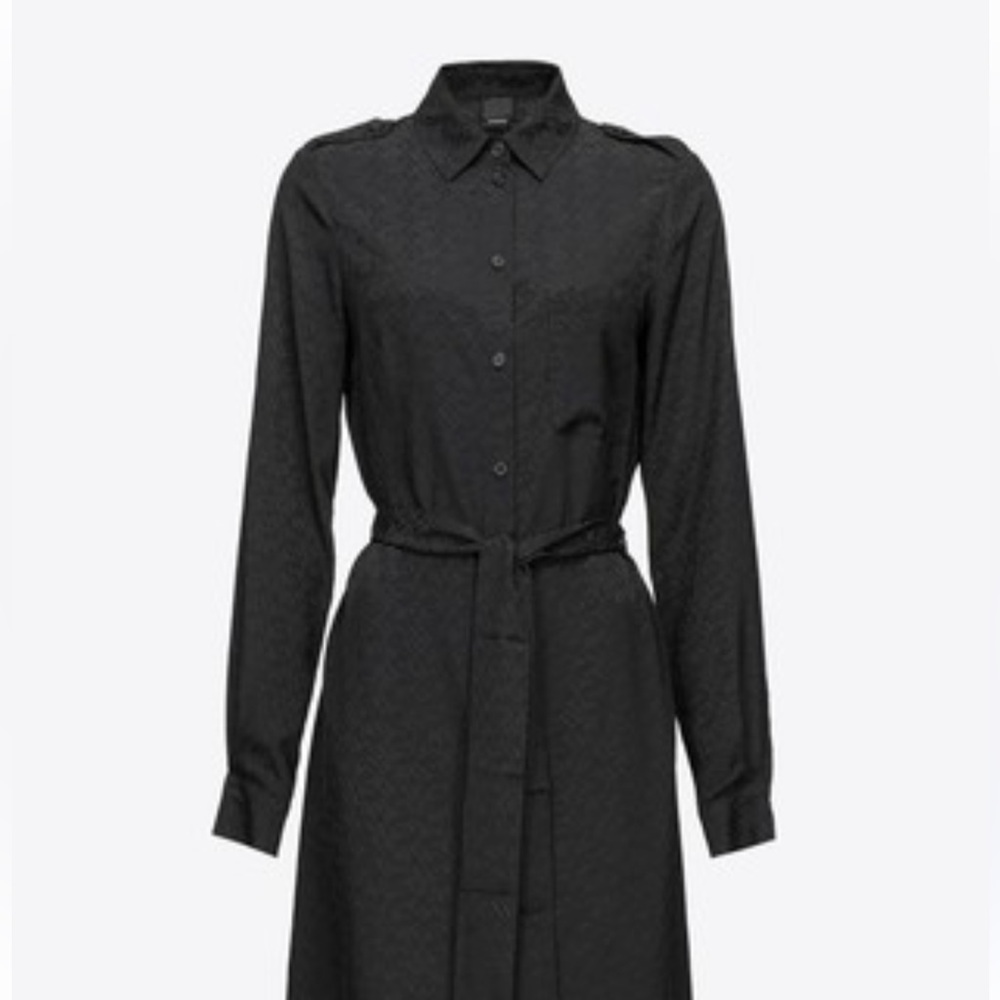 Lesley Evers Black eyelet Polka dot Button Down Shirt dress Size L